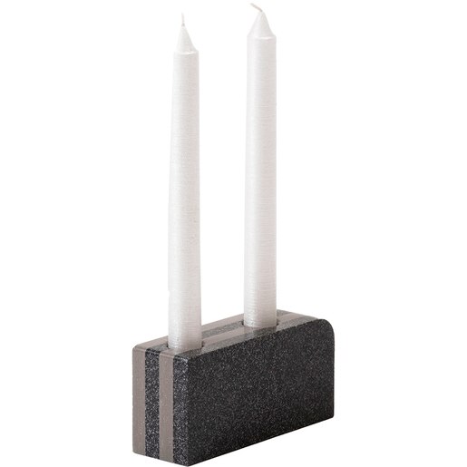 Suport lumanare Duo, 19.6 x 4.5 x 7.1 cm, gri antracit Suport lumanare Duo, 19.6 x 4.5 x 7.1 cm, gri antracit