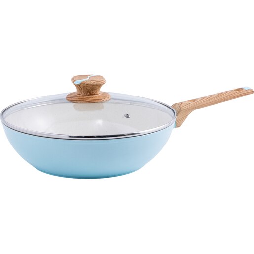 Tigaie Wok MYRIA MC4081, 28cm, invelis ceramic, albastru Tigaie Wok MYRIA MC4081, 28cm, invelis ceramic, albastru