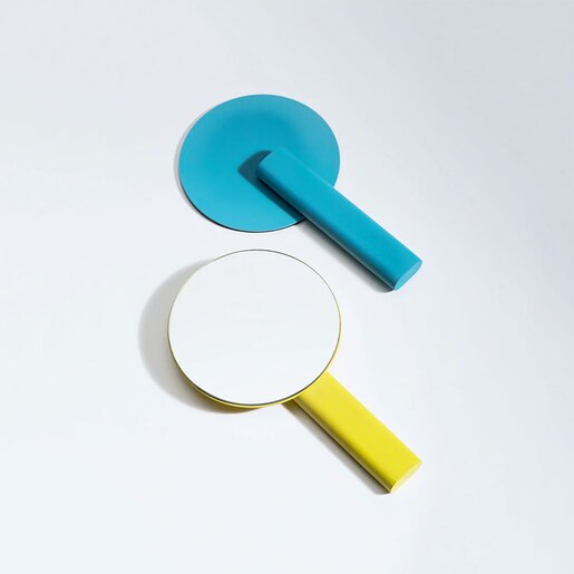 Oglinda cosmetica SPIN Paddle Vanity, 15 x 25 cm, metal, albastru-cyan Oglinda cosmetica SPIN Paddle Vanity, 15 x 25 cm, metal, albastru-cyan