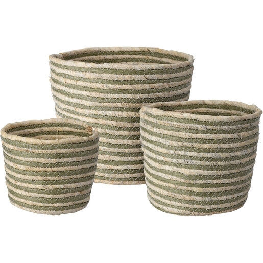 Cos depozitare KR2004230, maro deschis-verde, 3 bucati Cos depozitare KR2004230, maro deschis-verde, 3 bucati