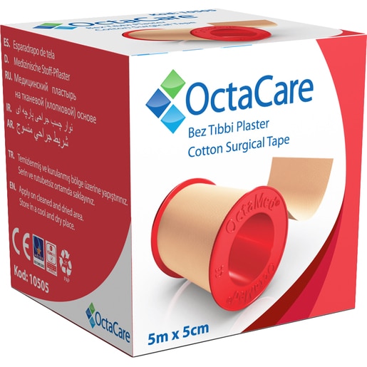 Banda adeziva suport textil, 5 cm x 5 m, OCTACARE Banda adeziva suport textil, 5 cm x 5 m, OCTACARE