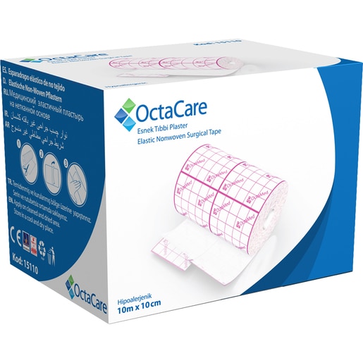 Banda adeziva suport elastic, 10 cm x 10 m, OCTACARE Banda adeziva suport elastic, 10 cm x 10 m, OCTACARE