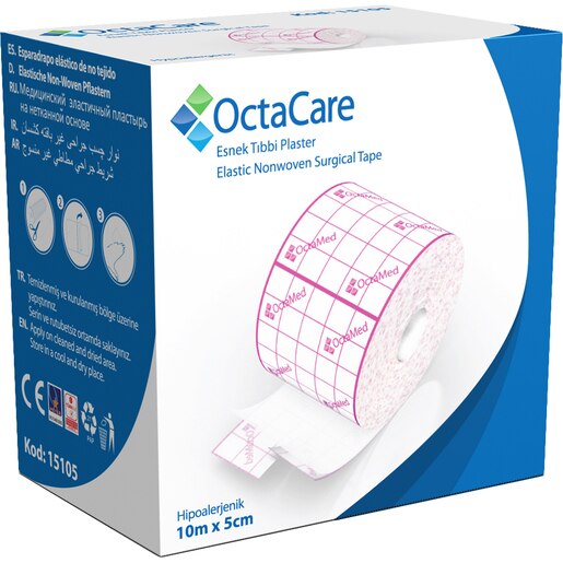 Banda adeziva suport elastic,10 cm x 5 m, OCTACARE Banda adeziva suport elastic,10 cm x 5 m, OCTACARE
