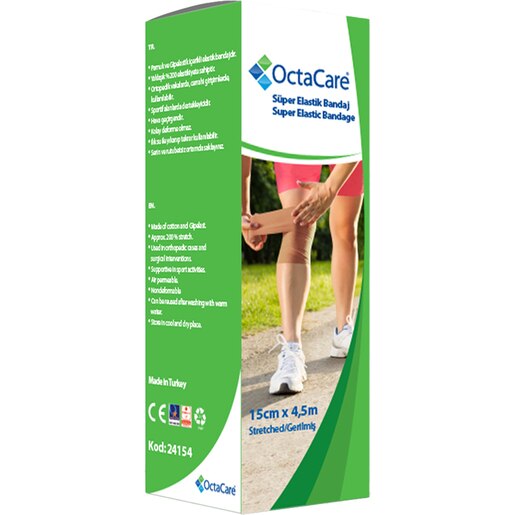 Fasa elastica cu elasticitate 200% Fesi Super, 15 cm x 4.5 m, OCTACARE Fasa elastica cu elasticitate 200% Fesi Super, 15 cm x 4.5 m, OCTACARE