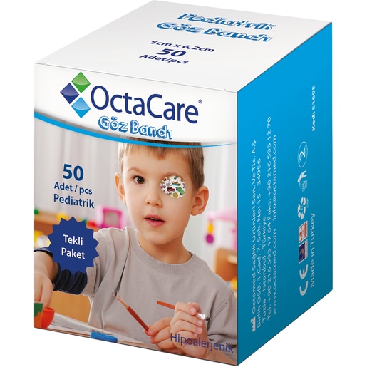 Plasturi oculari pentru baieti OCTACARE, 5 x 6.2 cm, 50 buc Plasturi oculari pentru baieti OCTACARE, 5 x 6.2 cm, 50 buc