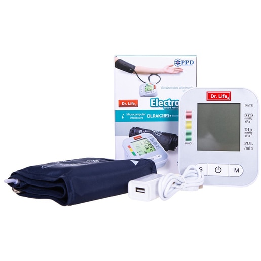 Tensiometru digital de brat DR. LIFE DLRAK289, 2 utilizatori x 99 memorii, alb Tensiometru digital de brat DR. LIFE DLRAK289, 2 utilizatori x 99 memorii, alb