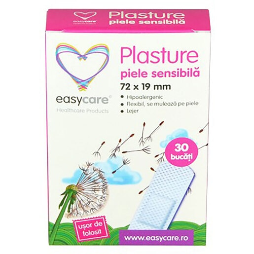 Plasturi piele sensibila EASYCARE, 10 cutii x 30 buc Plasturi piele sensibila EASYCARE, 10 cutii x 30 buc