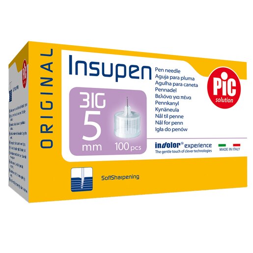Ace pen insulina sterile PIC Solution Insupen, 31gx5mm, 100 bucati Ace pen insulina sterile PIC Solution Insupen, 31gx5mm, 100 bucati