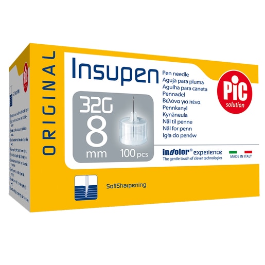 Ace pen insulina sterile PIC Solution Insupen, 32gx8mm, 100 bucati Ace pen insulina sterile PIC Solution Insupen, 32gx8mm, 100 bucati