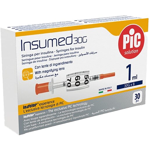 Seringa 2 unitati insulina PIC Solution Insumed, 1ml 30gx8mm, 30 bucati Seringa 2 unitati insulina PIC Solution Insumed, 1ml 30gx8mm, 30 bucati