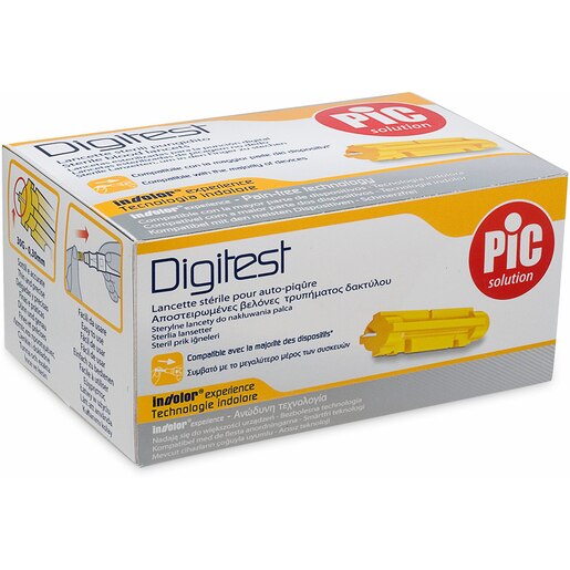 Ace test de intepat sterile pentru testarea glicemiei PIC Solution Digitest, 30g, 200 bucati Ace test de intepat sterile pentru testarea glicemiei PIC Solution Digitest, 30g, 200 bucati