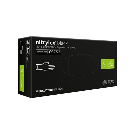 Manusi de unica folosinta MERCATOR Nitrylex Black, nitril, marimea S, 100 buc Manusi de unica folosinta MERCATOR Nitrylex Black, nitril, marimea S, 100 buc