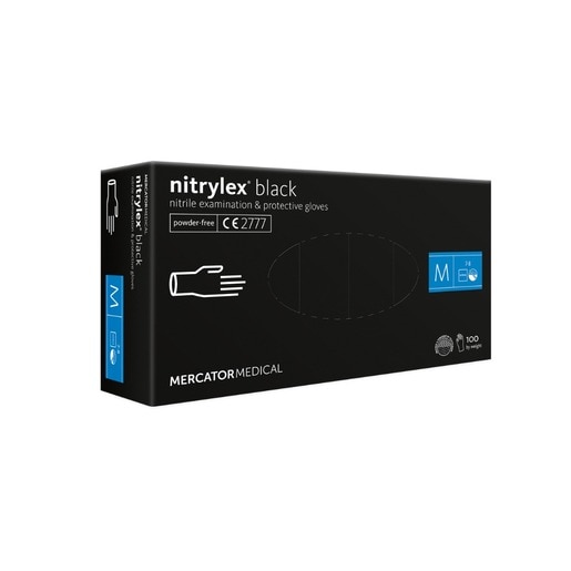 Manusi de unica folosinta MERCATOR Nitrylex Black, nitril, marimea M, 100 buc Manusi de unica folosinta MERCATOR Nitrylex Black, nitril, marimea M, 100 buc