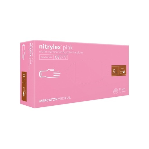Manusi de unica folosinta MERCATOR Nitrylex Pink, nitril, marimea XL, 100 buc Manusi de unica folosinta MERCATOR Nitrylex Pink, nitril, marimea XL, 100 buc