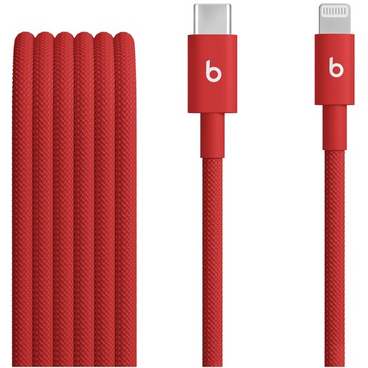 Cablu date BEATS MFEH4ZM/A, USB-C - Lightning, 1.5m, rosu Cablu date BEATS MFEH4ZM/A, USB-C - Lightning, 1.5m, rosu