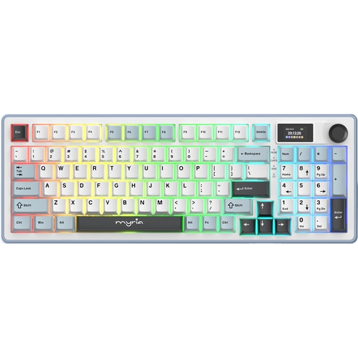 Tastatura Gaming Wireless mecanica MYRIA MG7544, Bluetooth, USB, Layout US, alb Tastatura Gaming Wireless mecanica MYRIA MG7544, Bluetooth, USB, Layout US, alb