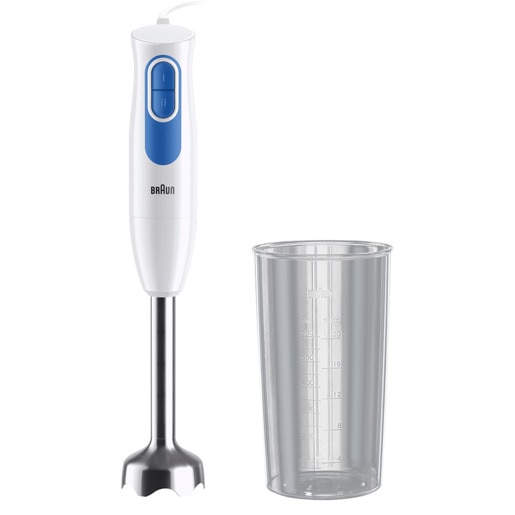 Mixer vertical BRAUN MQ20.001M, 0.6l, 600W, 2 trepte viteza, alb-albastru Mixer vertical BRAUN MQ20.001M, 0.6l, 600W, 2 trepte viteza, alb-albastru