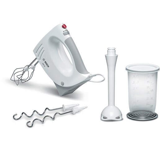 Mixer de mana BOSCH MFQ3540, 450W, 5 trepte viteza, alb-gri Mixer de mana BOSCH MFQ3540, 450W, 5 trepte viteza, alb-gri