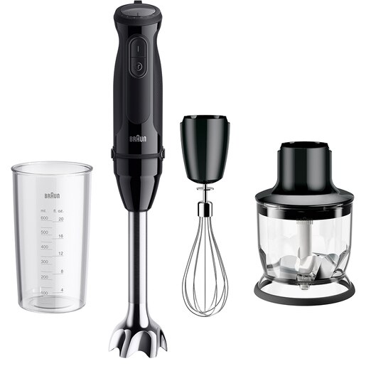 Mixer vertical BRAUN MQ50202M, 0.6l, 1000W, 21 trepte viteza, negru Mixer vertical BRAUN MQ50202M, 0.6l, 1000W, 21 trepte viteza, negru