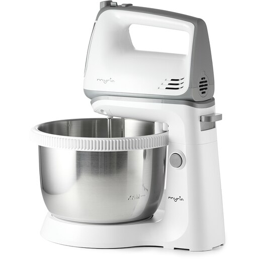 Mixer cu bol MYRIA MY4024, 3.4l, 300W, 5 trepte viteza, alb-gri Mixer cu bol MYRIA MY4024, 3.4l, 300W, 5 trepte viteza, alb-gri