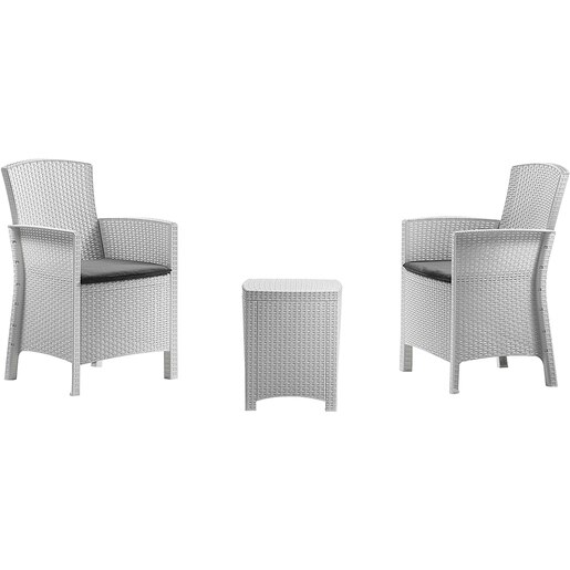 Set mobilier gradina BICA Lido, 3 piese, alb Set mobilier gradina BICA Lido, 3 piese, alb