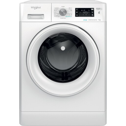 Masina de spalat rufe frontala WHIRLPOOL FFB 7469 WV EE, Steam, 6th Sense, 7 kg, 1400rpm, Clasa A, alb Masina de spalat rufe frontala WHIRLPOOL FFB 7469 WV EE, Steam, 6th Sense, 7 kg, 1400rpm, Clasa A, alb
