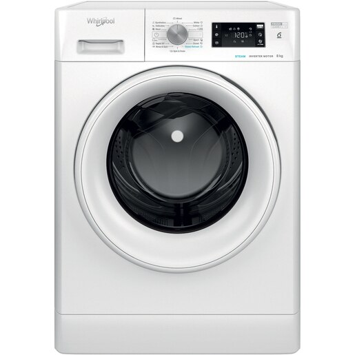 Masina de spalat rufe frontala WHIRLPOOL FFB 8489 WV EE, Steam, 6th Sense, 8 kg, 1400rpm, Clasa A, alb Masina de spalat rufe frontala WHIRLPOOL FFB 8489 WV EE, Steam, 6th Sense, 8 kg, 1400rpm, Clasa A, alb