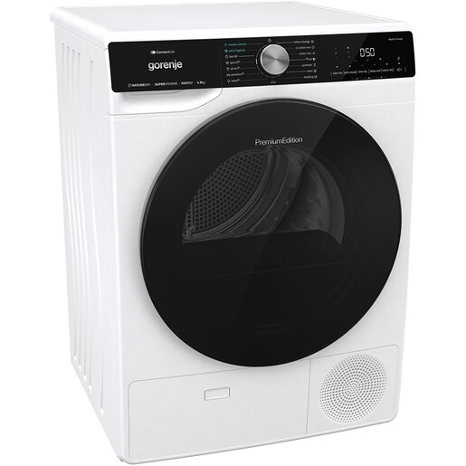 Uscator de rufe GORENJE DNS93, Pompa de caldura, 9 kg, 15 programe, Clasa C, Wi-Fi, alb Uscator de rufe GORENJE DNS93, Pompa de caldura, 9 kg, 15 programe, Clasa C, Wi-Fi, alb