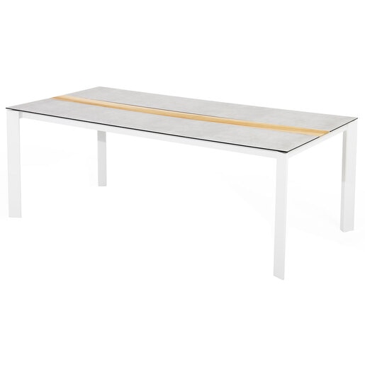 Masa terasa MYRIA Aimar, aluminiu, 200 x 100 x 74.5 cm, alb-gri deschis Masa terasa MYRIA Aimar, aluminiu, 200 x 100 x 74.5 cm, alb-gri deschis
