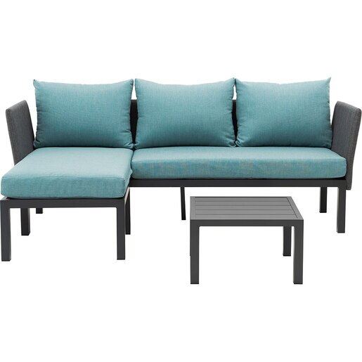 Set mobilier gradina MYRIA Paris, 3 piese, albastru-negru Set mobilier gradina MYRIA Paris, 3 piese, albastru-negru