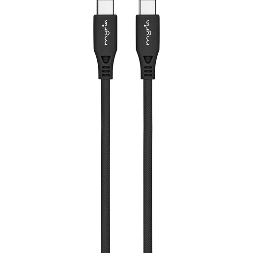 Cablu date MYRIA MY9105BK, USB-C - USB-C, 2m, negru Cablu date MYRIA MY9105BK, USB-C - USB-C, 2m, negru