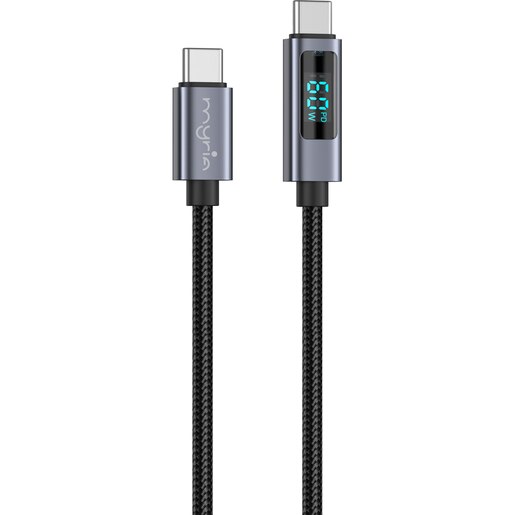 Cablu date MYRIA MY9106BK, USB-C - USB-C, 1m, negru Cablu date MYRIA MY9106BK, USB-C - USB-C, 1m, negru