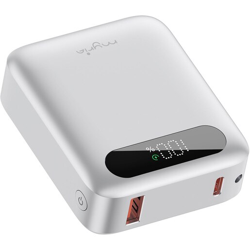 Baterie externa MYRIA MY9215WH, 10000 mAh, 1x USB-C, 1x USB-A, alb Baterie externa MYRIA MY9215WH, 10000 mAh, 1x USB-C, 1x USB-A, alb