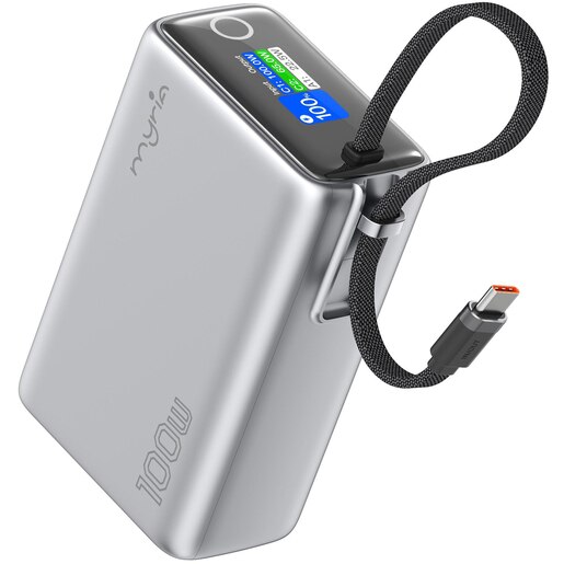 Baterie externa MYRIA MY9217SV, 25000 mAh, 1x USB-C, 1x USB-A, argintiu Baterie externa MYRIA MY9217SV, 25000 mAh, 1x USB-C, 1x USB-A, argintiu