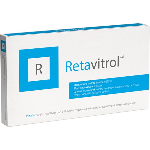 Supliment Retavitrol, 10 fiole x 10 ml, NATURPHARMA Supliment Retavitrol, 10 fiole x 10 ml, NATURPHARMA