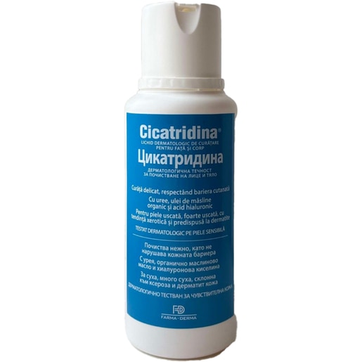 Lotiune dermatologica pentru curatare Cicatridina NATURPHARMA, 250 ml Lotiune dermatologica pentru curatare Cicatridina NATURPHARMA, 250 ml