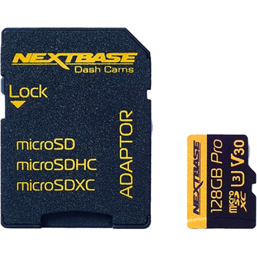 Card de memorie NEXT BASE NBDVRS2SD128GBU3, microSDXC, 128GB, 100MB/s, U3, V30, adaptor Card de memorie NEXT BASE NBDVRS2SD128GBU3, microSDXC, 128GB, 100MB/s, U3, V30, adaptor