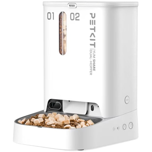 Hranitor automat animale de companie PETKIT Yumshare Dual Hopper, Camera Full HD, 5 l, alb Hranitor automat animale de companie PETKIT Yumshare Dual Hopper, Camera Full HD, 5 l, alb