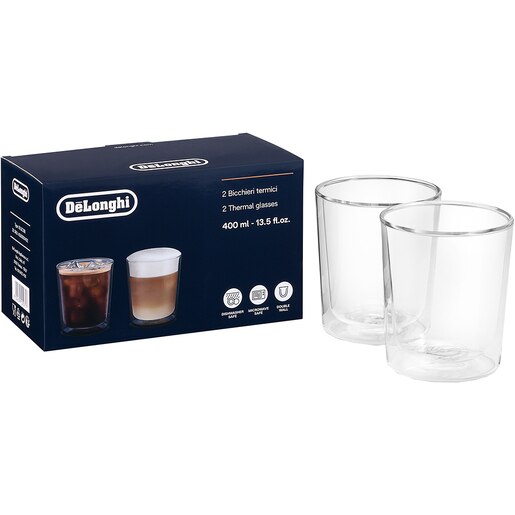 Set pahare cafea DELONGHI DLSC318, 2 piese, 400 ml, sticla Set pahare cafea DELONGHI DLSC318, 2 piese, 400 ml, sticla