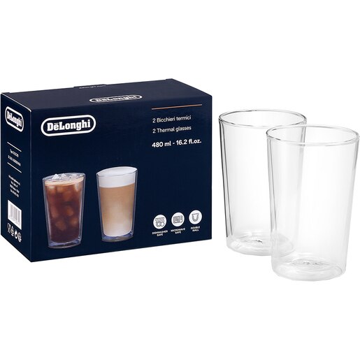 Set pahare cafea DELONGHI DLSC319, 2 piese, 480 ml, sticla Set pahare cafea DELONGHI DLSC319, 2 piese, 480 ml, sticla