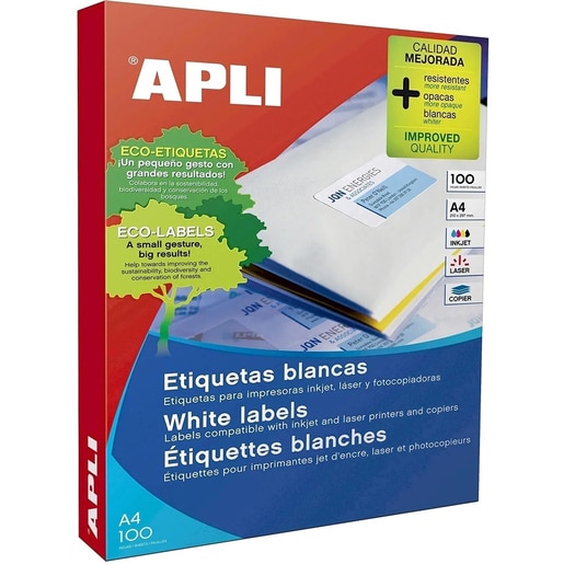 Etichete autoadezive APLI, A4, 38 x 212 mm, 6500 bucati, 100 coli/top Etichete autoadezive APLI, A4, 38 x 212 mm, 6500 bucati, 100 coli/top