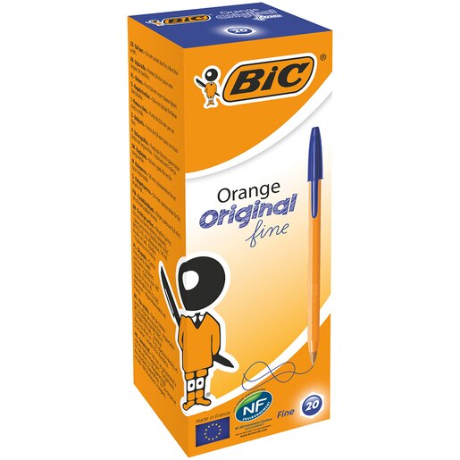 Set 20 pixuri fara mecanism BIC Orange Fine, 0.8 mm, albastru Set 20 pixuri fara mecanism BIC Orange Fine, 0.8 mm, albastru