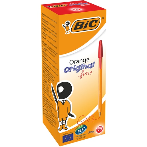 Set 20 pixuri fara mecanism BIC Orange Fine, 0.8 mm, rosu Set 20 pixuri fara mecanism BIC Orange Fine, 0.8 mm, rosu