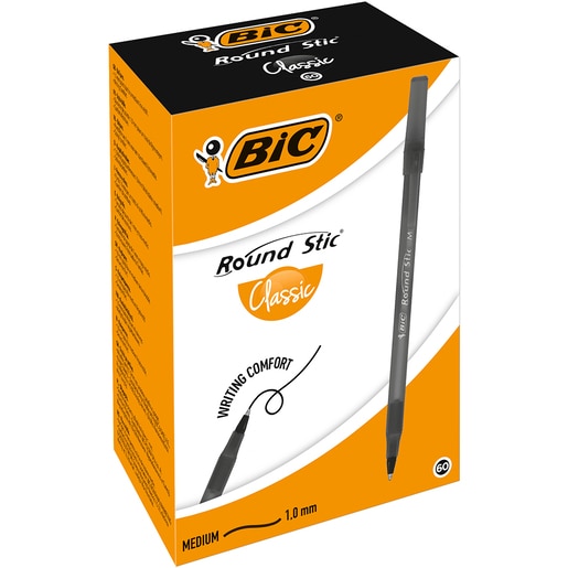 Set 60 pixuri fara mecanism BIC Round Stic, 1.0 mm, negru Set 60 pixuri fara mecanism BIC Round Stic, 1.0 mm, negru