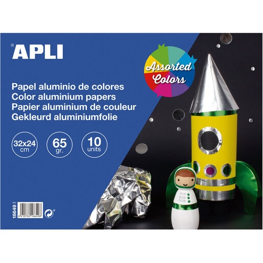 Hartie de aluminiu APLI AL166490, 10 bucati, diverse culori Hartie de aluminiu APLI AL166490, 10 bucati, diverse culori