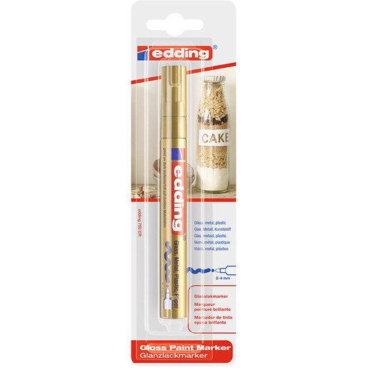 Marker permanent cu vopsea EDDING 750, corp metalic, 2-4 mm, auriu Marker permanent cu vopsea EDDING 750, corp metalic, 2-4 mm, auriu