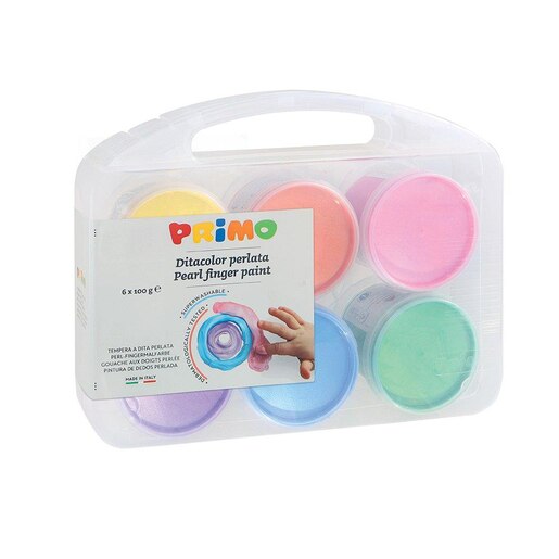 Tempera perlata pentru pictat cu degetele PRIMO MC002298, 100 ml, 6 culori Tempera perlata pentru pictat cu degetele PRIMO MC002298, 100 ml, 6 culori