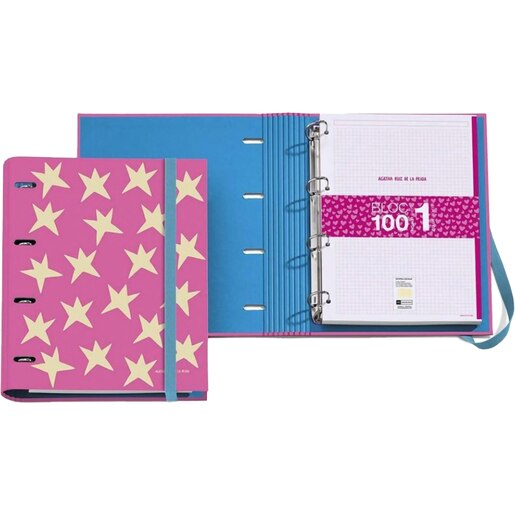 Caiet mecanic MIQUELRIUS MQ014888, A4, 100 file, 4 inele, roz + refill Caiet mecanic MIQUELRIUS MQ014888, A4, 100 file, 4 inele, roz + refill