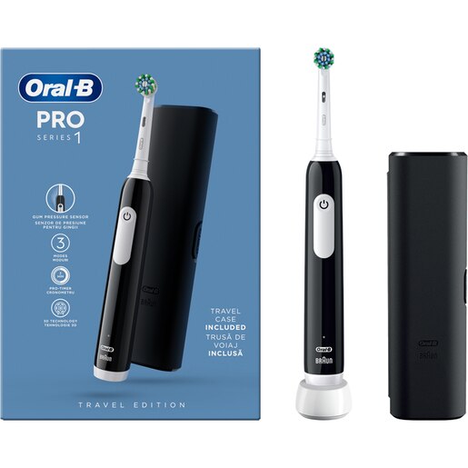 Periuta de dinti electrica ORAL-B Pro 1, 20000 pulsatii/min, Curatare 3D, Timer, 3 programe, 1 capat, negru Periuta de dinti electrica ORAL-B Pro 1, 20000 pulsatii/min, Curatare 3D, Timer, 3 programe, 1 capat, negru