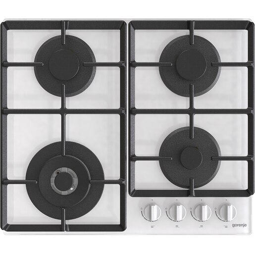 Plita incorporabila GORENJE GTW641EW, Gaz, 4 arzatoare, Wok, alb Plita incorporabila GORENJE GTW641EW, Gaz, 4 arzatoare, Wok, alb